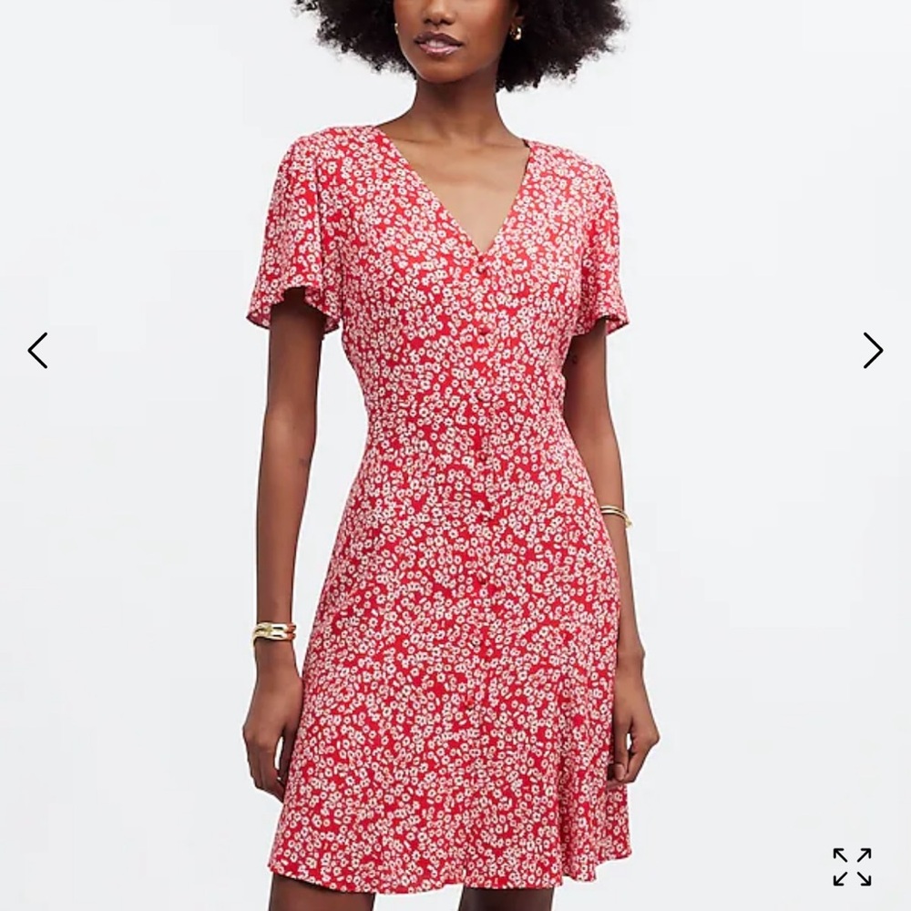 NWT MADEWELL FLUTTER SLEEVE MINI DRESS